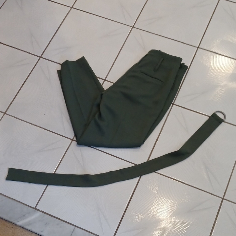 4/$60 Olive Green Dress Pants with Belt - Size 2